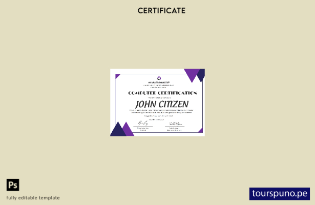 Plantilla de certificado de diploma de computadora de EE. UU. lista para imprimi